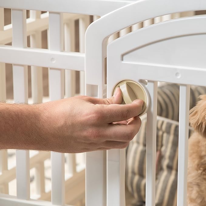 IRIS USA Dog Playpen with Door, 24” 6 Panel Pet Exercise Pen – Indoor Outdoor - Image 10