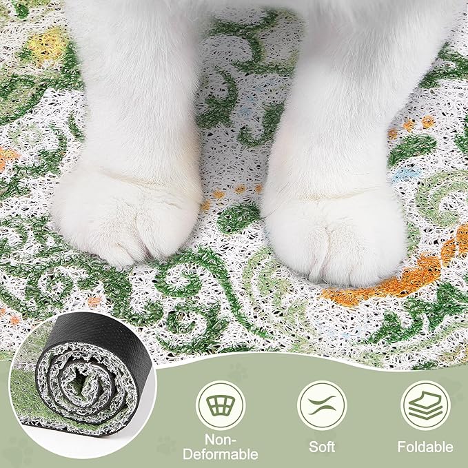 Unicorn Catcher Cat Litter Mat 24" x 15" Non-Slip Litter Box Mat Washable - Image 5
