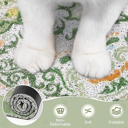 Unicorn Catcher Cat Litter Mat 24" x 15" Non-Slip Litter Box Mat Washable - Image 5