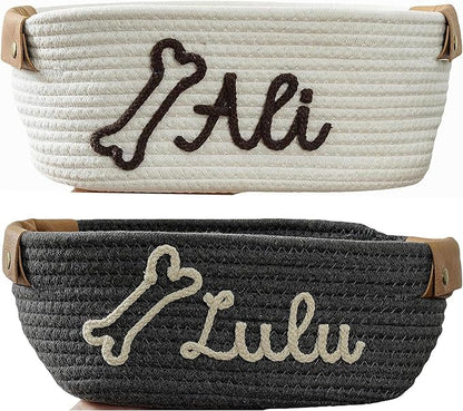 JUPPE Pet Dog Basket with Personalized Name, Dog Toys Storage Organizer Custom - Image 9