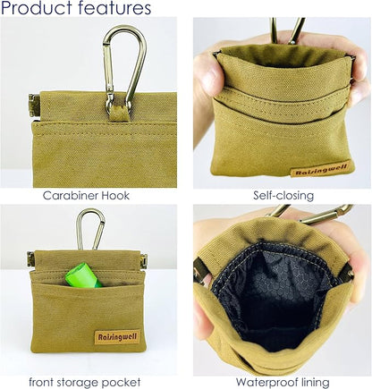 Raisingwell Dog Treat Pouch, Cotton Fabric, Hand Free Dog Walking Bag - Image 3