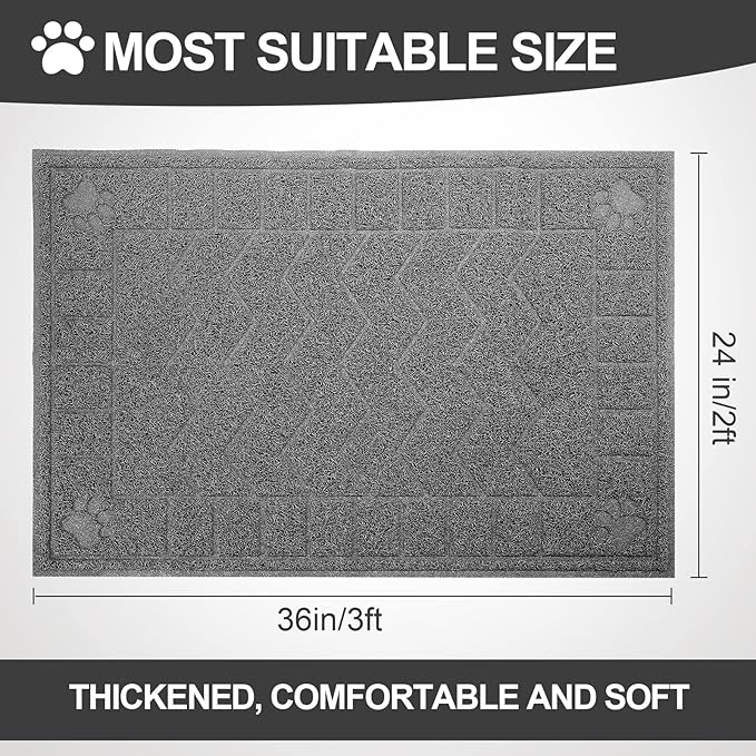 Cat Litter Box Mat, Litter Box Mat Scatter Control, Waterproof, Durable Large - Image 2