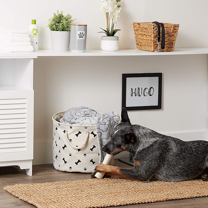 Bone Dry Pet Storage Collection Paw and Bone Print, Medium Round - Image 5