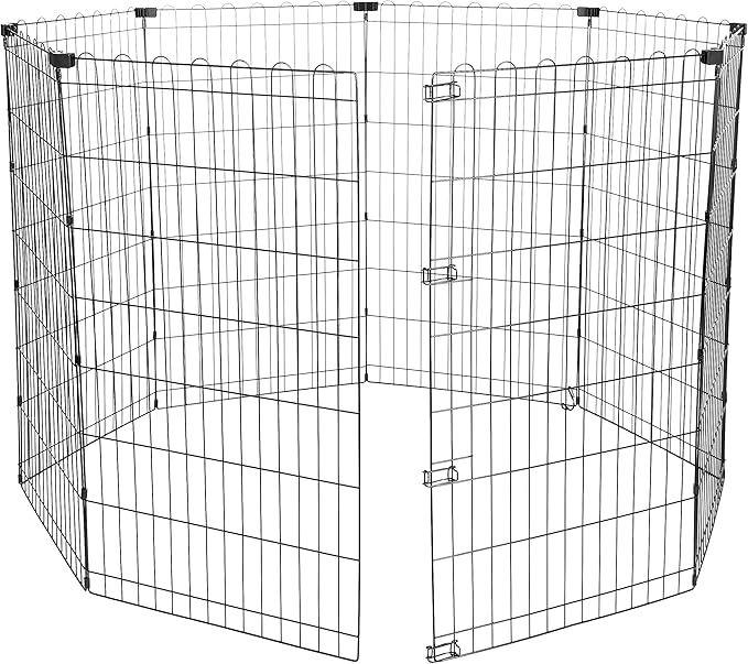 Amazon Basics Foldable Octagonal Metal Exercise Dog Playpen, Indoor/Outdoor by AmazonBasics