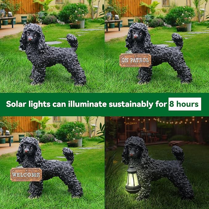 Black Poodle Dog Garden Statue - Image 5