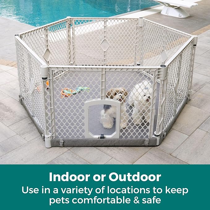 MyPet Petyard Protect Bundle: Freestanding 6-Panel Light Gray Pet Yard - Image 9