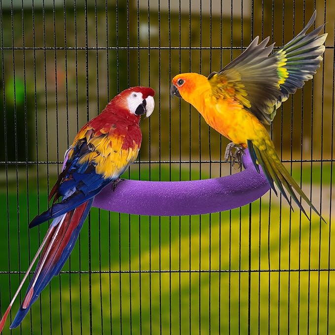 FrgKbTm U Shape Parrot Perch Stand Toy Bird Platform Sand Paw Grinding Clean - Image 2