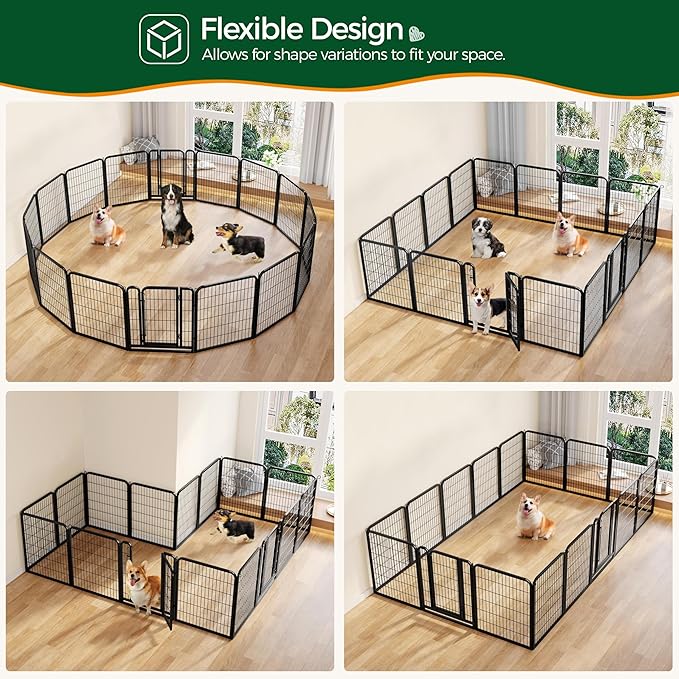 Yaheetech Dog Playpen Outdoor, 32 inch 12 Panels Dog Pen Indoor Heavy Duty - Image 3