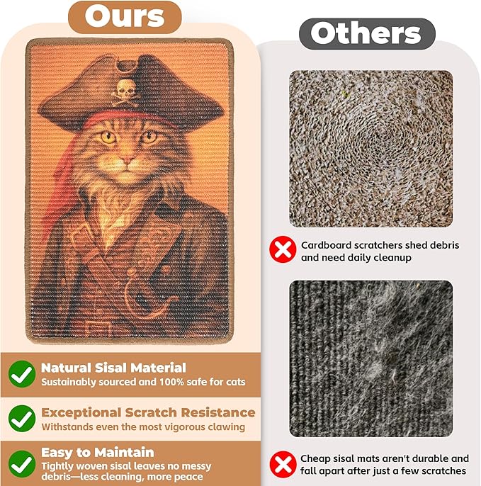 Sisal Cat Scratcher Mat, Cat Wall Scratcher - Image 4