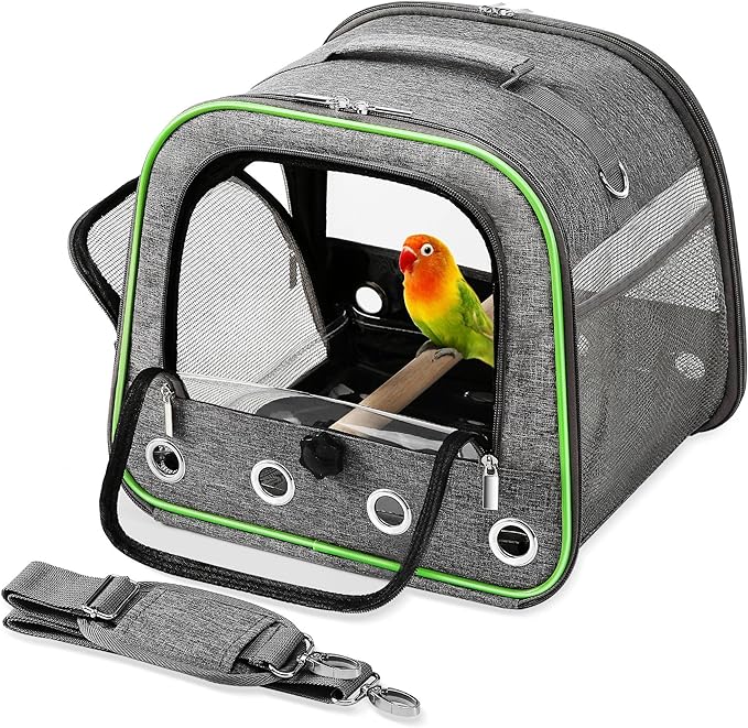 Upgraded Small Bird Carrier, Lightweight and Portable Travel Bird Cage by Suertree