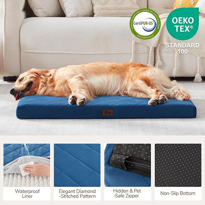 Orthopedic Dog Bed Mat Large Medium Sized Dogs, Waterproof Dog Crate Bed - Image 3