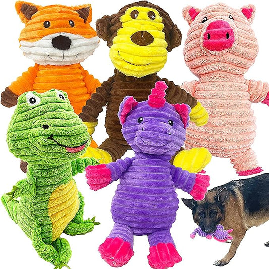 Jalousie Plush Toys Assortment Value Bundle Puppy Pet Mutt Squeak Toy by Jalousie