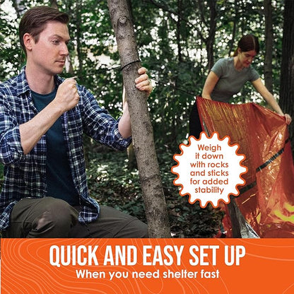 Go Time Gear Survival Life Tent • 2 Person Mylar Emergency Shelter Tube Tent + - Image 5