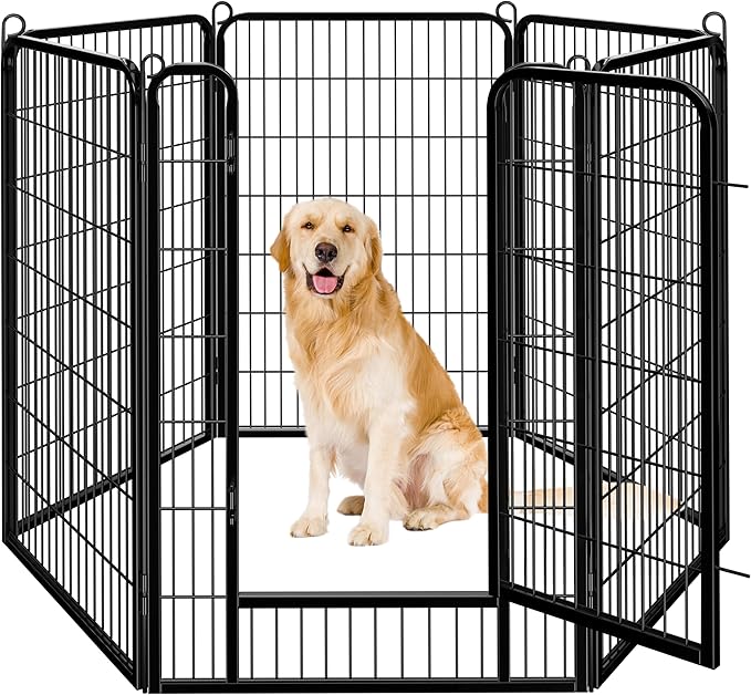 Yaheetech Dog Playpen Outdoor, 47 inch 6 Panels Dog Pen Indoor Heavy Duty Puppy by Unknown