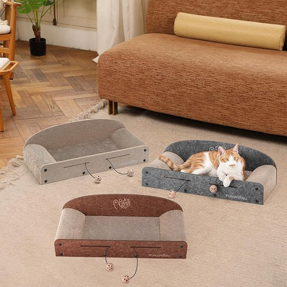 FUKUMARU 26 Inch Large Cat Scratcher Bed, 2 Reversible Cardboard Cat Scratch - Image 8