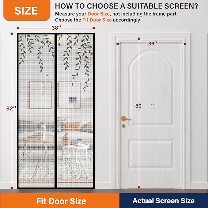 Magnetic Screen Door，Screen Door Mesh，Keep Bugs Out, Heavy-Duty Mesh Curtain - Image 2