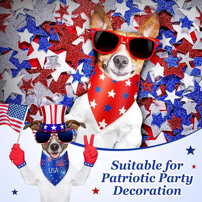 Preboun 50 Pcs Patriotic Dog Bandanas Bulk 4th of July Bandanas - Image 2