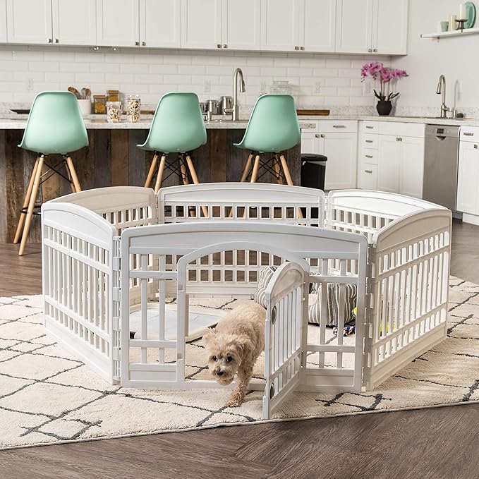 IRIS USA Dog Playpen with Door, 24” 6 Panel Pet Exercise Pen – Indoor Outdoor - Image 9