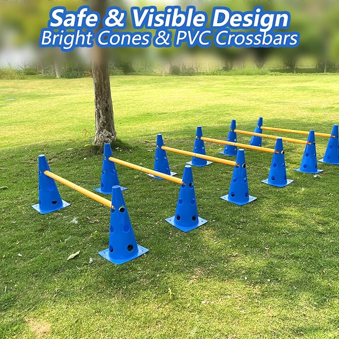 Dog Agility Hurdle Cone Set, Adjustable Height Dog Agility Course - Image 6