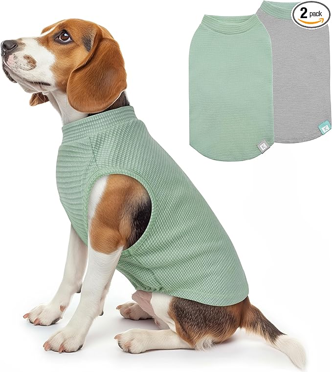 KYEESE 2Pack Dog Shirts Waffle Stretchy T-Shirts Lightweight Tank Top by KYEESE