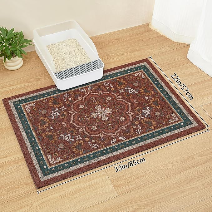 Unicorn Catcher Cat Litter Mat 33" x 22" Non-Slip Litter Box Mat Washable - Image 6