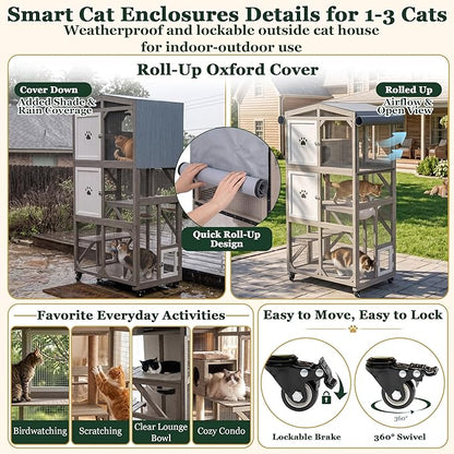 Gowoodhut Catio Outdoor Cat Enclosure 66.2" H Window Catio - Image 4
