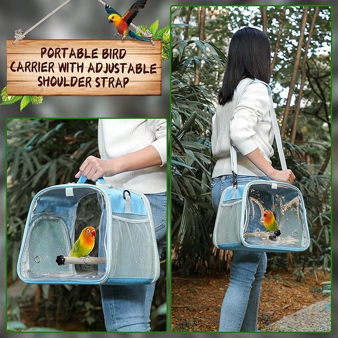 Small Bird Carrier, Large Window Travel Cage - Image 6