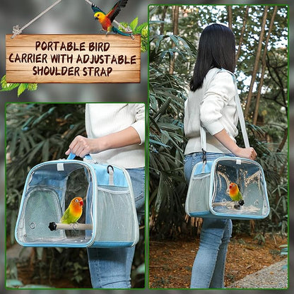 Small Bird Carrier, Large Window Travel Cage - Image 6