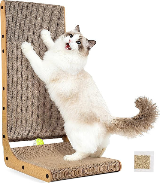 PatiencET L Shape Cat Scratcher, 26.8 Inch Cardboard Scratch Pad by patiencET