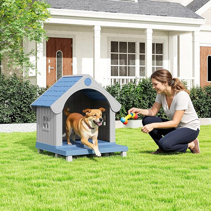 Fancyango Large Dog House with Porch Outdoor Indoor Sturdy Plastic Waterproof - Image 7