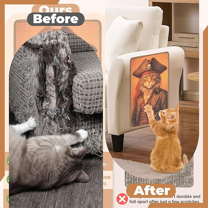Sisal Cat Scratcher Mat, Cat Wall Scratcher - Image 5