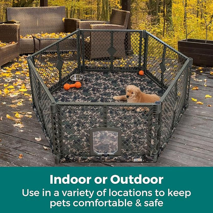 MyPet Petyard Protect Bundle: Freestanding 6-Panel Hunter Green Yard - Image 9