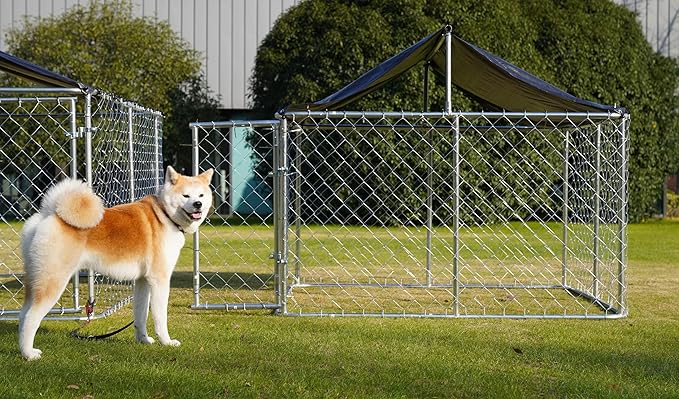 Petony Outdoor Dog Enclosure Heavy Duty Dog Kennel House Mesh Dog Big Cage Pet - Image 7