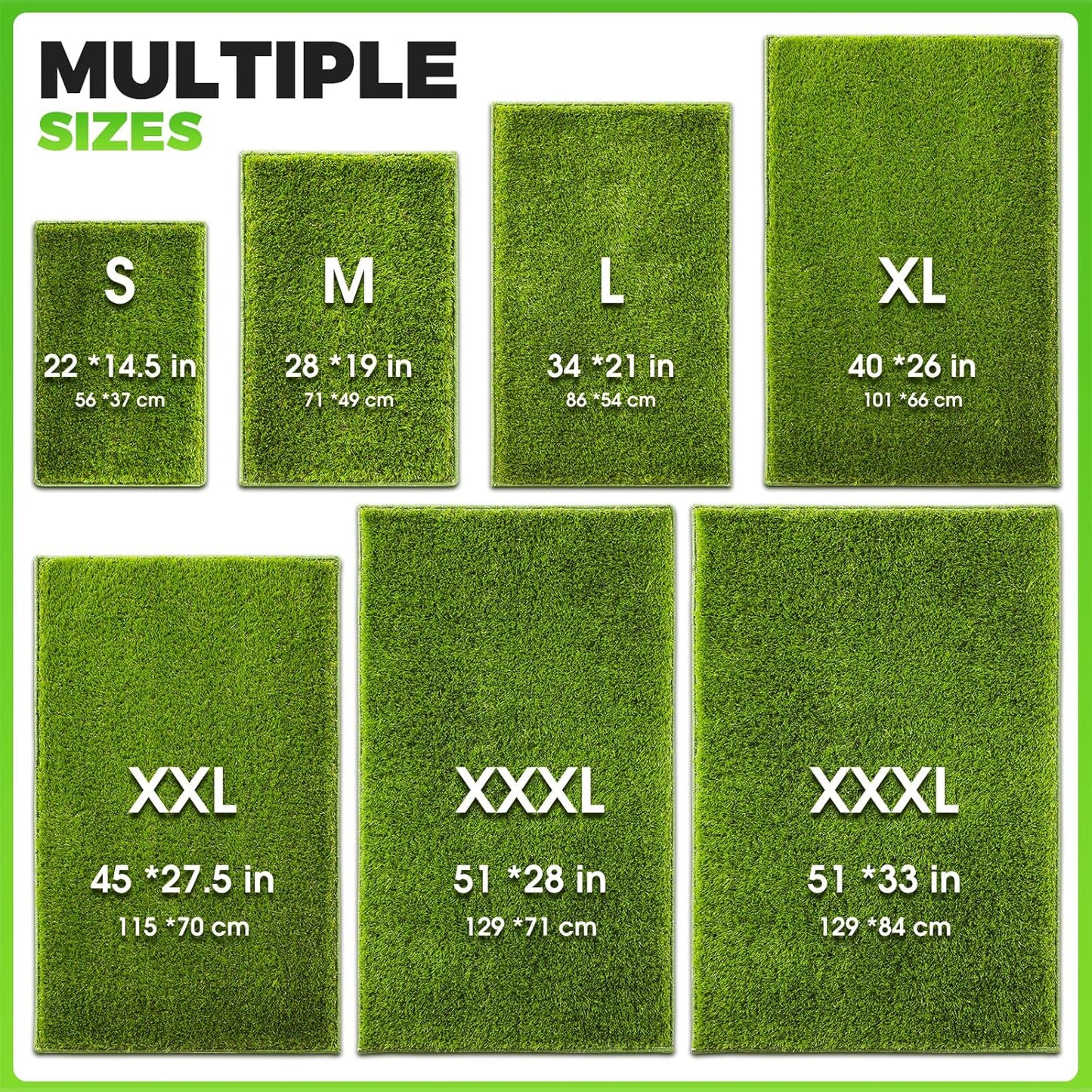 Hompet Artificial Grass for Dogs, 40"x26", Professional Dog Grass Mat, Easy to Clean with Drainage Holes, Potty Training Pad and Replacement Fake Grass Turf, Outdoor Rug Patio Lawn Decoration