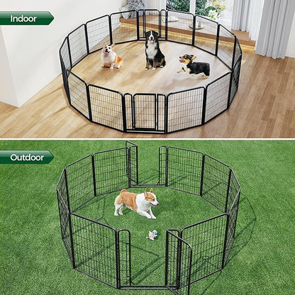 Yaheetech Dog Playpen Outdoor, 32 inch 16 Panels Dog Pen Indoor Heavy Duty - Image 3