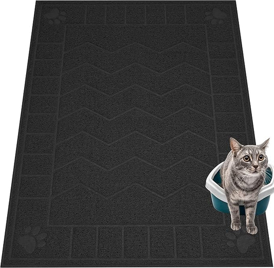 Cat Litter Mat, Litter Trapping Mat Soft on Kitty Paws, Waterproof, Easy Clean by Motsamla