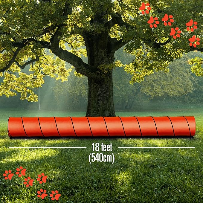 Houseables Dog Agility Tunnel, Dog Tunnel, Agility Equipment, 18 Feet, Puppy - Image 3