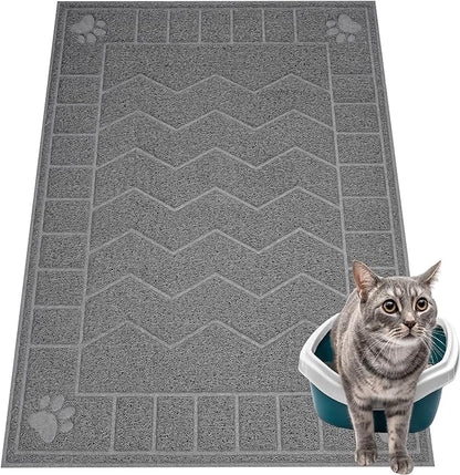 Cat Litter Box Mat, Litter Box Mat Scatter Control, Waterproof, Durable Large by Motsamla