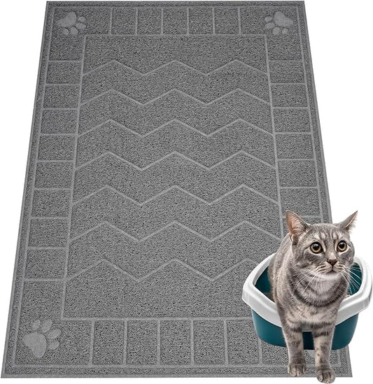 Cat Litter Box Mat, Litter Box Mat Scatter Control, Waterproof, Durable Large by Motsamla