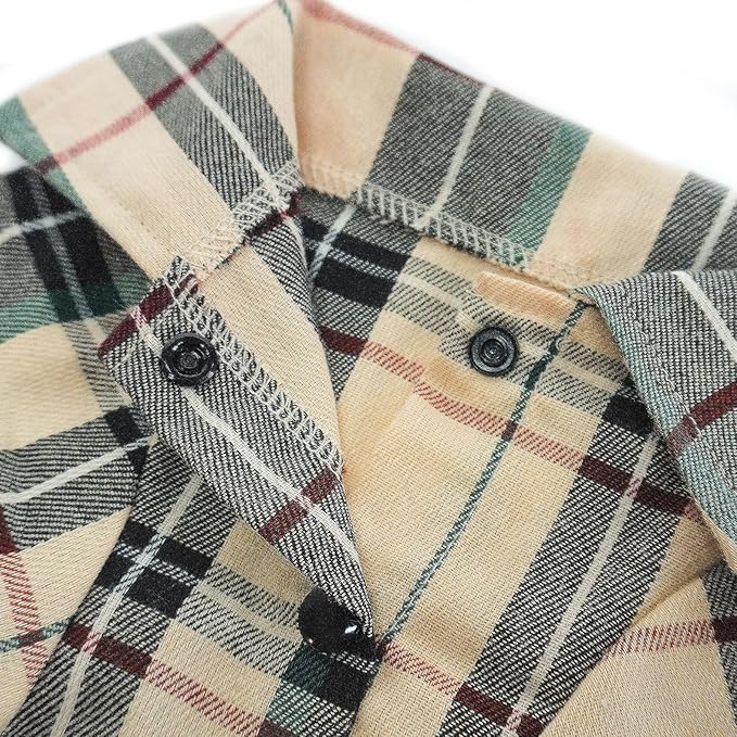 PUPTECK Plaid Dog Shirt, Cute Puppy Cat Polo T-Shirt, Soft Pet Clothes Boy Girl - Image 4