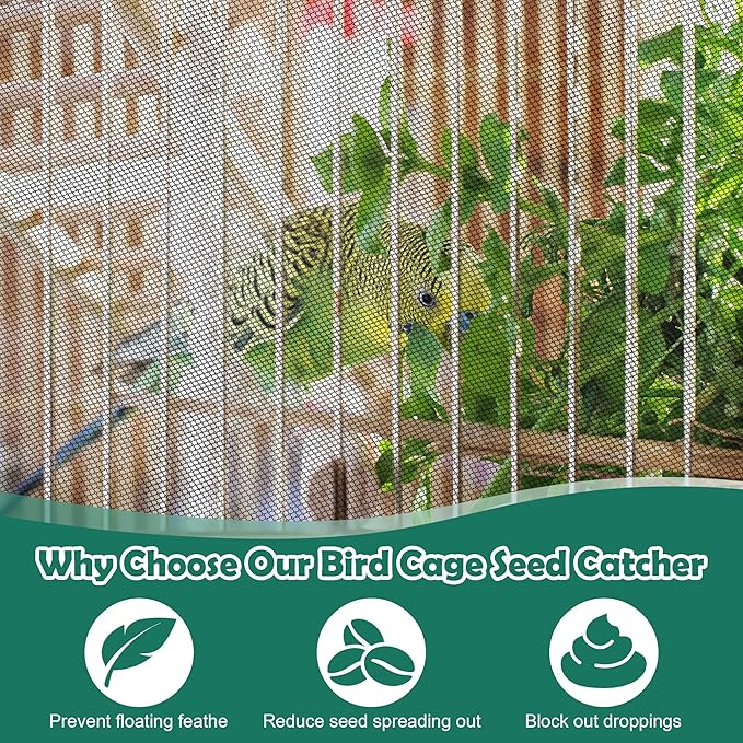 Catcan 2 Pack Bird Cage Seed Catcher Guard, Bird Cage Cover, Heavy Duty - Image 4