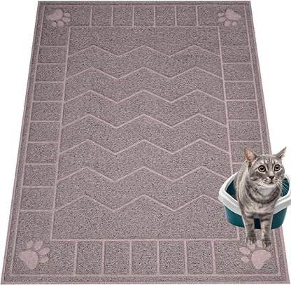 Cat Litter Mat, Litter Trapping Mat Soft on Kitty Paws, Waterproof, Easy Clean by Motsamla