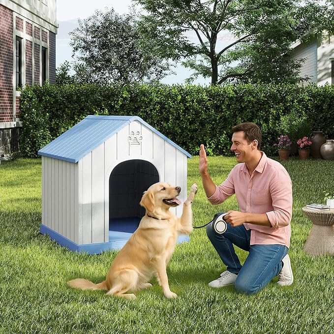 Large Dog House Outdoor Weatherproof，Waterproof Resin Outside Dog House - Image 3