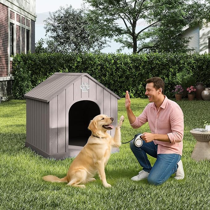 Dog House Outdoor Weatherproof，Waterproof Resin Outside Dog House - Image 3
