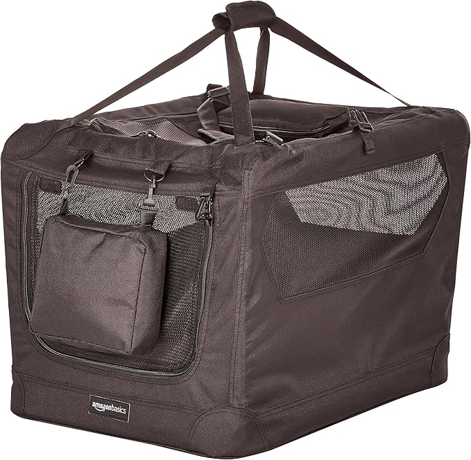 Amazon Basics Folding Portable Soft Pet Dog Crate Carrier Kennel, 26.2"L x by AmazonBasics