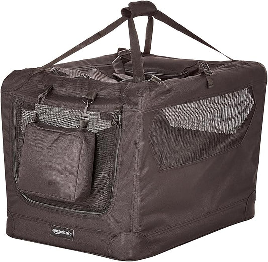 Amazon Basics Folding Portable Soft Pet Dog Crate Carrier Kennel, 26.2"L x by AmazonBasics