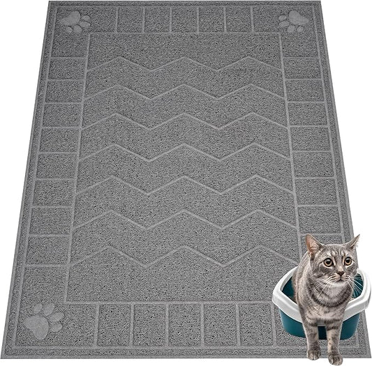 Cat Litter Mat, Litter Trapping Mat Soft on Kitty Paws, Waterproof, Easy Clean by Motsamla